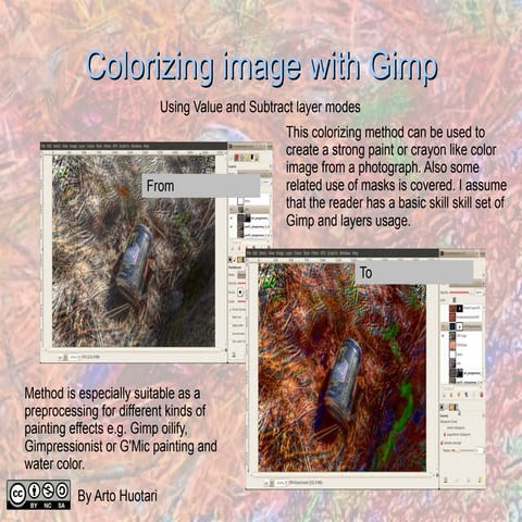 Colorizing image with Gimp 