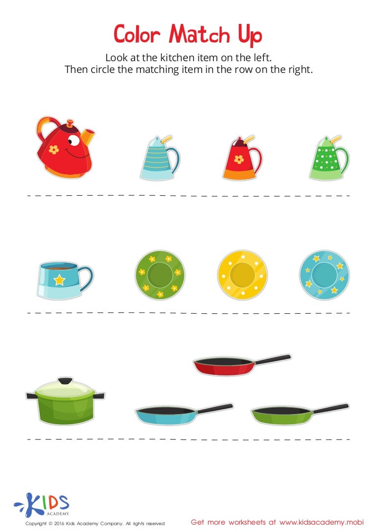 matching colors for kids free printable worksheet