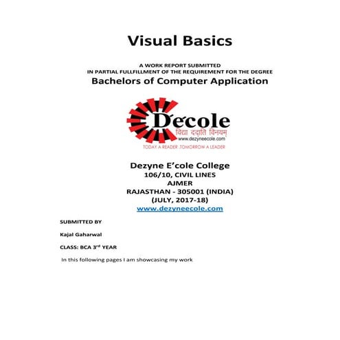 Kajal Gaharwal , BCA Third Year