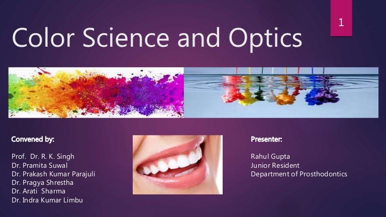 Color science and optics, PROSTHODONTICS