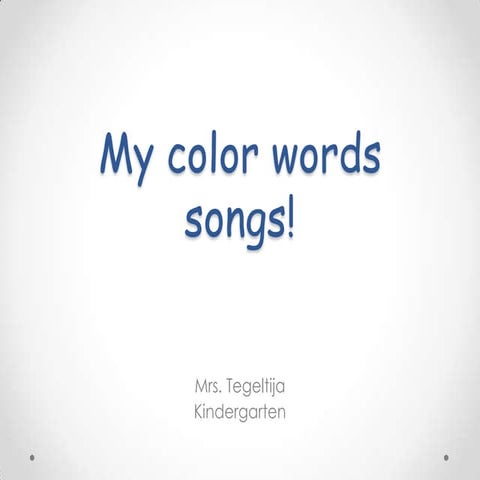 Color Songs | PPTX