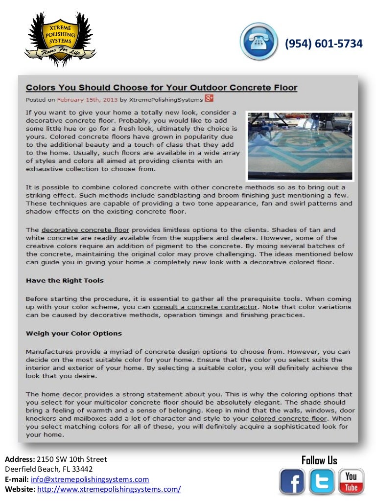 Colors You Should Choose For Your Outdoor Concrete Floor