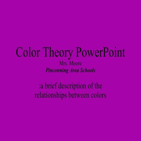 Color Theory: Pinconning High School