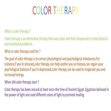 Color therapy