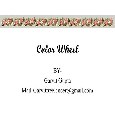 The Basic Introduction to Color Wheel Basic