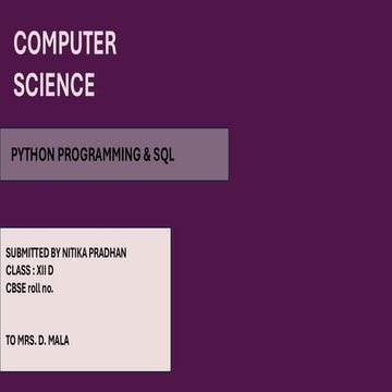 Template for front page of computer science class programming file | PDF