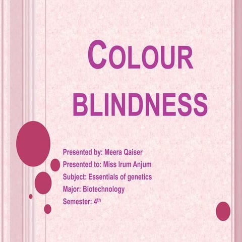 Colour blindness ppt by meera qaiser