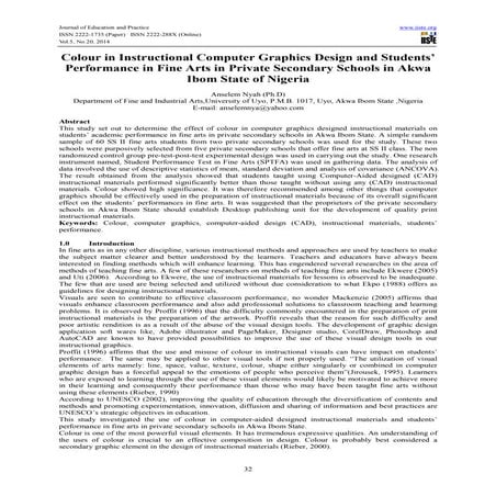 Colour in instructional computer graphics design and students’ performance in...