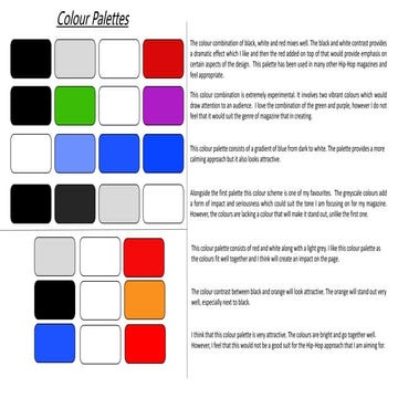 Analysis of colour palettes | PPTX