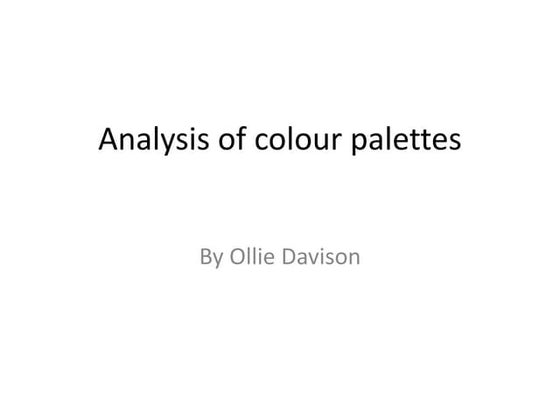 Colour palette analysis | PPT