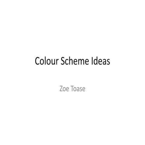 Colour scheme ideas