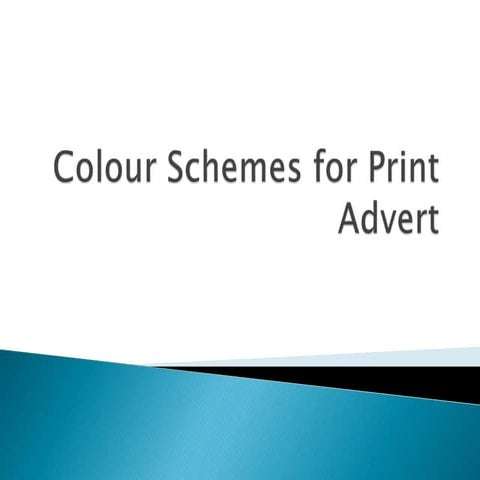 Colour schemes for print advert