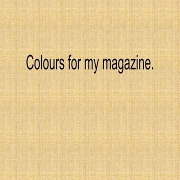 Colours for my magazine