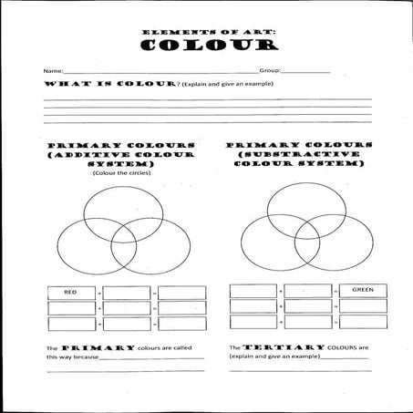 Colour worksheets
