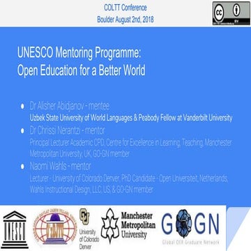 UNESCO Open Education for a Better World Mentoring Programme