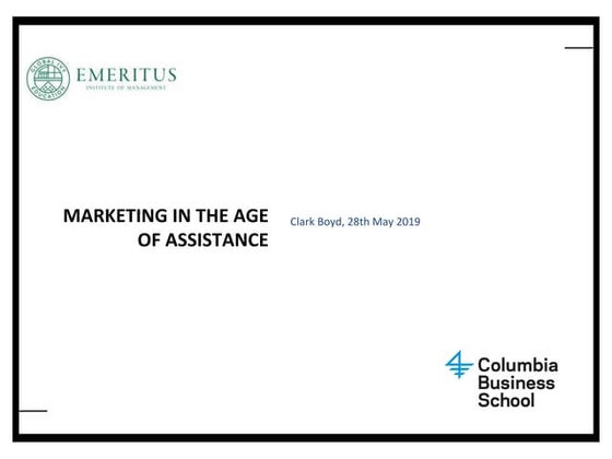 Columbia Business School Webinar - Marketing in the Age of Assistance