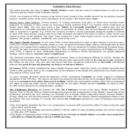 Columbia ccm assignment