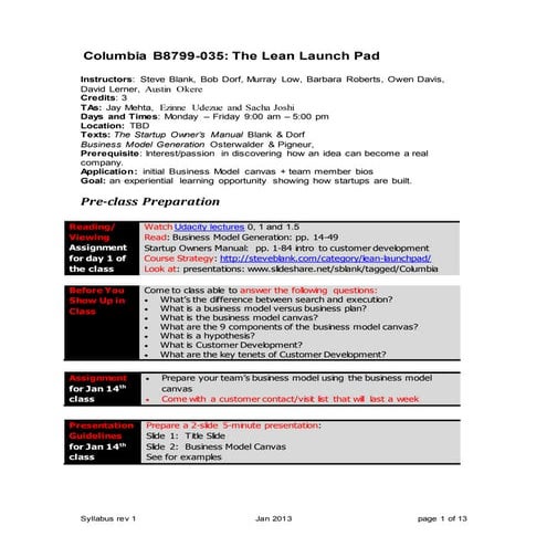 Columbia rev 2 syllabus jan 2013