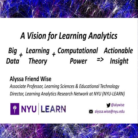 Big Data + Learning Theory + Computational Power => Actionable Insight