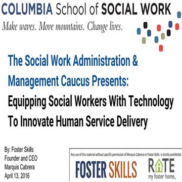 Columbia School of Social Work: Equipping Social Workers with Technology to I...