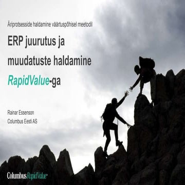 ERP juurutus ja muudatuste juhtimine RapidValue-ga
