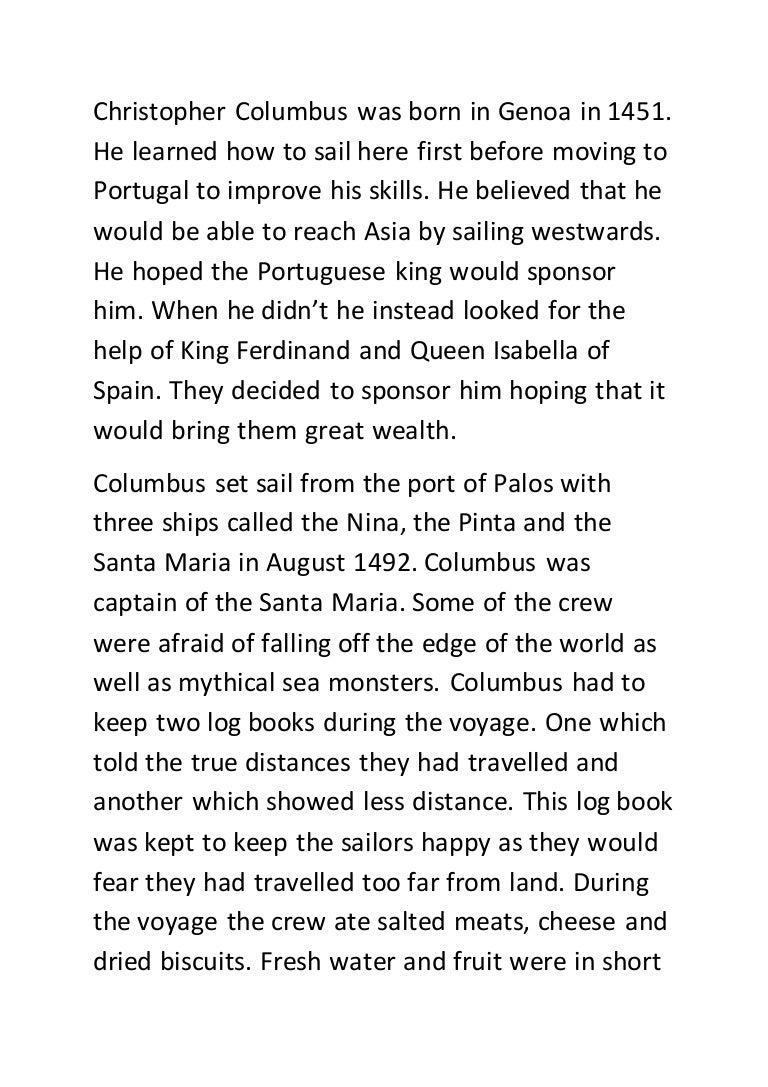 columbus essay