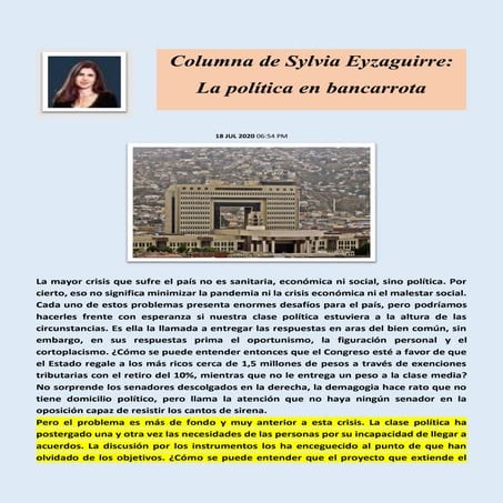 Columna de sylvia eyzaguirre