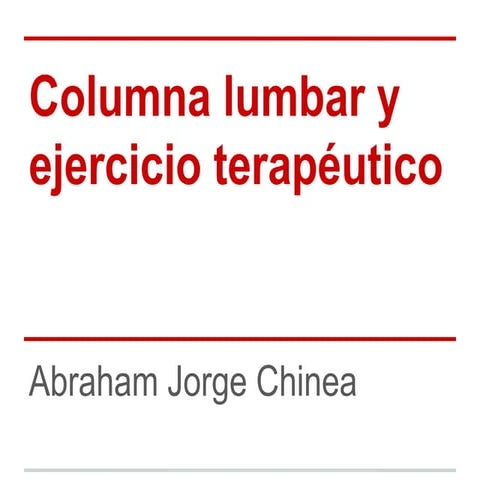 Columna lumbar y ejercicio terapéutico
