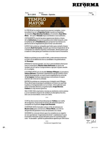 Columnas politicas lunes 30 de noviembre