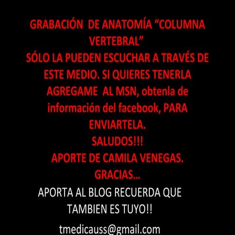 Columna Vertebral Grabacion