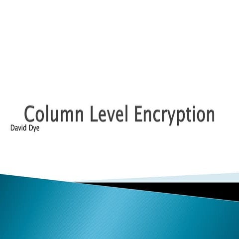 SQL Server Column Based Encryption | PPT