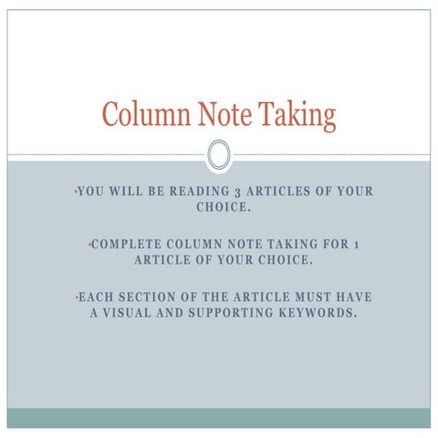 Column Note Taking | PPT