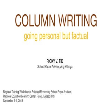 COLUMN WRITING-how to write column writing