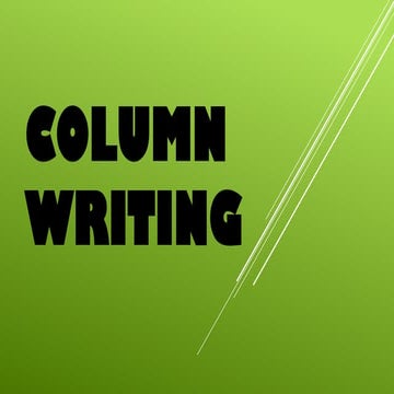 presentation on writing a column articles