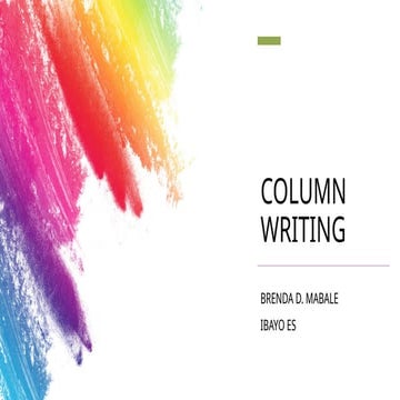 JOURN- Column Writing powerpoint presentation | PPTX