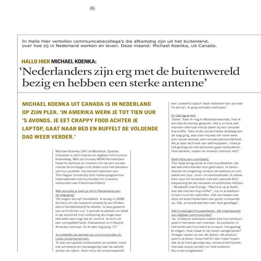 Michael Koenka - Communicatie Online #6 - Hallo Hier Feature