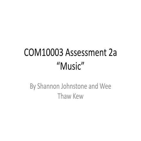 Com10003 learning and communicating online assessment 2a- Music