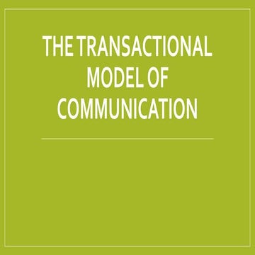 Communication: Transactional Model powerpoint 2.0