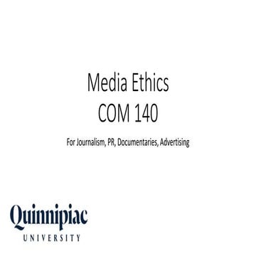 COM 140 - Media Ethics