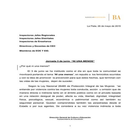 Jornada 3 de junio “NI UNA MENOS”