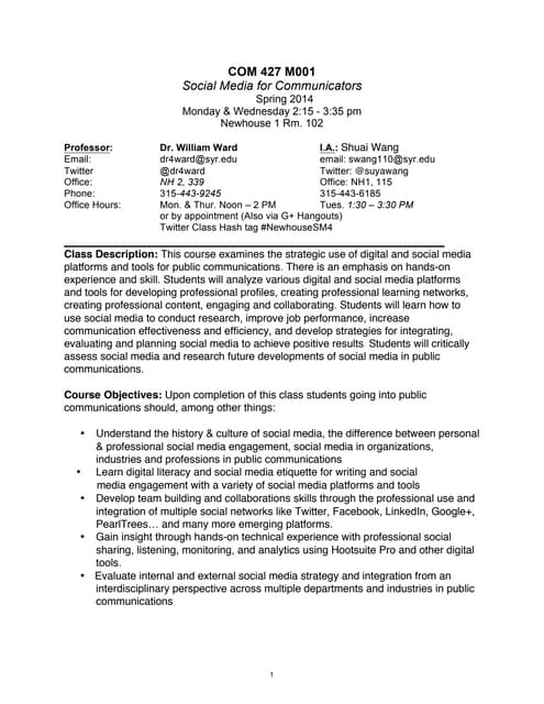 Com 427 syllabus spring 2014 #NewhouseSM4
