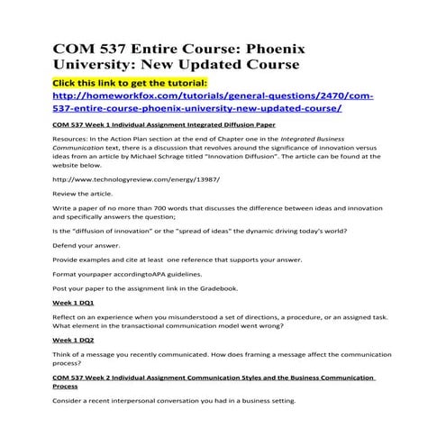 Com 537 entire course