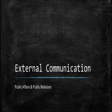 External Communication; Public Affairs & Public Relations | PPT ...