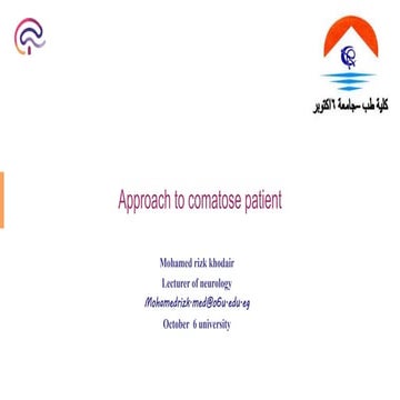 approach to comatose patient 
