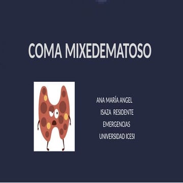 Coma mixedematoso diagnóstico y tratamiento