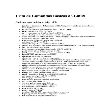 Mapa Mental Comandos Unix E Linux