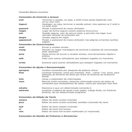 Comandos básicos linux