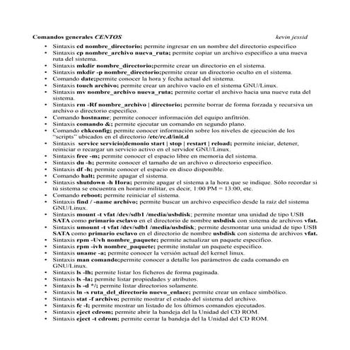 Comandos para CentOS