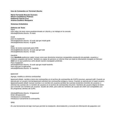 Comandos terminal ubuntu