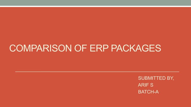 Comparing ERP packages